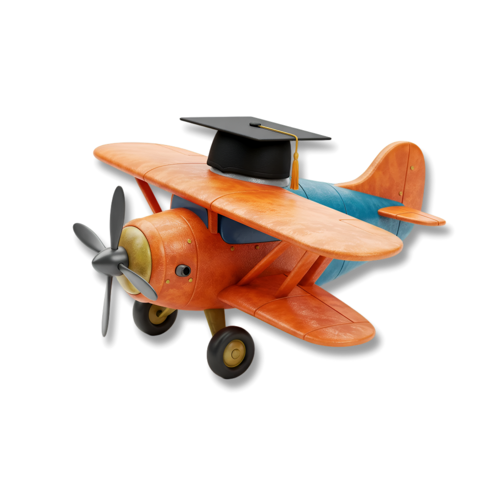 Airplane with a uni cap